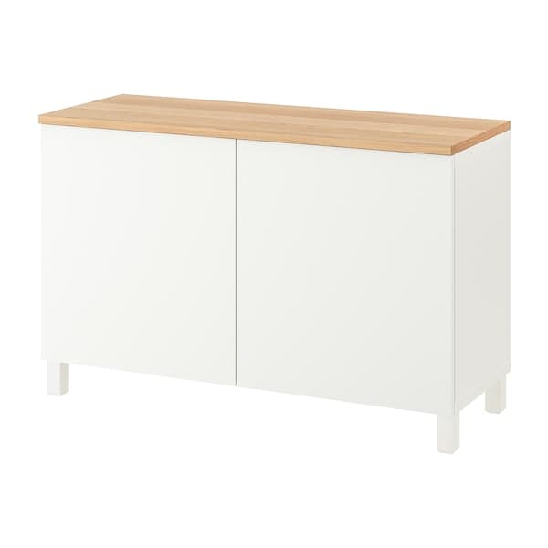 BESTÅ - Storage combination with doors, white/Lappviken/Stubbarp white, 120x42x76 cm