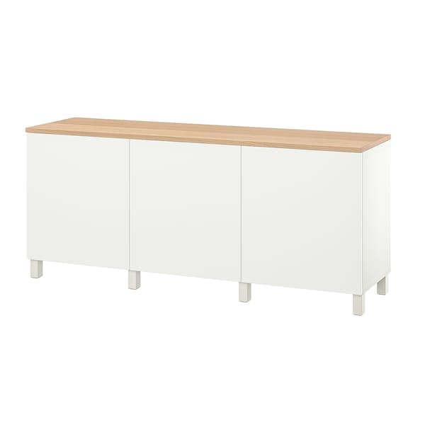 BESTÅ - Storage combination with doors, white/Lappviken/Stubbarp white, 180x42x76 cm - best price from Maltashopper.com 59419072