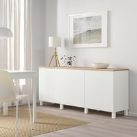 BESTÅ - Storage combination with doors, white/Lappviken/Stubbarp white, 180x42x76 cm - best price from Maltashopper.com 59419072