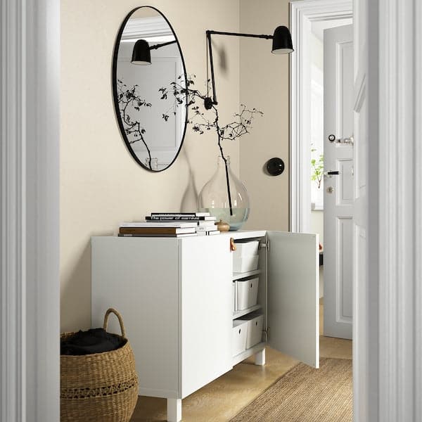 BESTÅ - Storage combination with doors, white/Lappviken/Stubbarp white, 120x42x74 cm - best price from Maltashopper.com 89209826