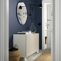 BESTÅ - Storage combination with doors, white/Lappviken/Stubbarp light grey-beige, 120x42x74 cm - best price from Maltashopper.com 29421420