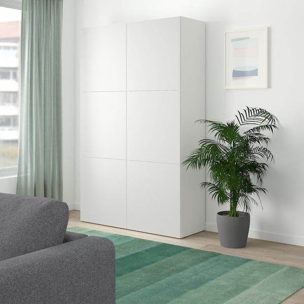 Ikea BESTÅ - Storage combination with doors, white/Laxviken white, 120x42x193 cm