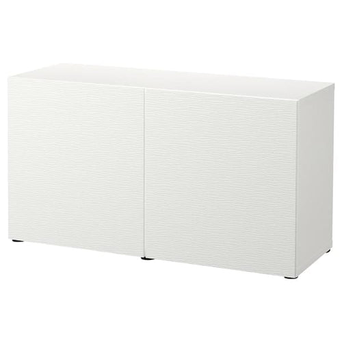 BESTÅ - Storage combination with doors, white/Laxviken white, 120x42x65 cm