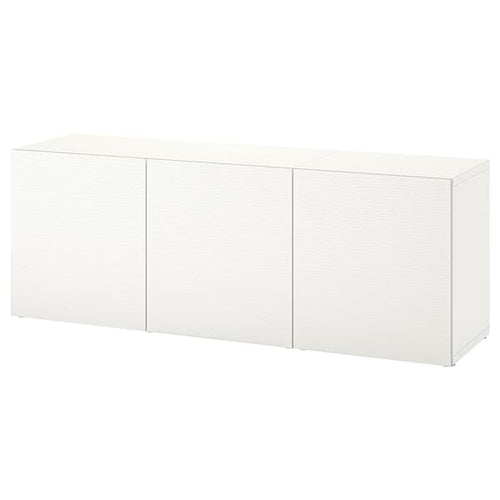 BESTÅ - Storage combination with doors, white/Laxviken white, 180x42x65 cm