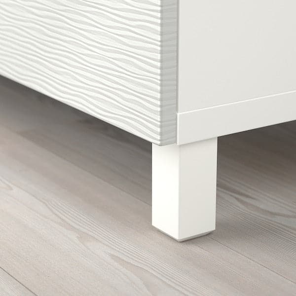 Ikea BESTÅ - Storage combination with doors, white/Laxviken/Stubbarp white, 120x42x74 cm