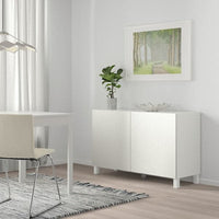 BESTÅ - Storage combination with doors, white/Laxviken/Stubbarp white, 120x42x74 cm - best price from Maltashopper.com 49209989