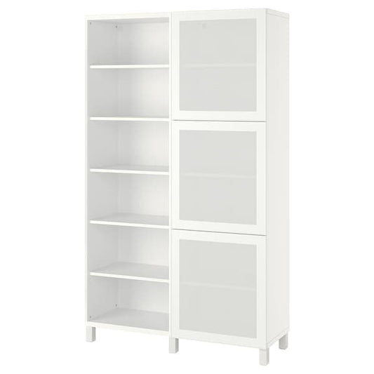 BESTÅ - Storage combination with doors, white/Mörtviken/Stubbarp white, 120x42x202 cm - best price from Maltashopper.com 79421696