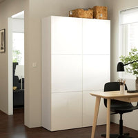 BESTÅ - Storage combination with doors, white/Selsviken high-gloss/white, 120x42x193 cm - best price from Maltashopper.com 19057529
