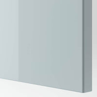 BESTÅ - Storage combination with doors, white Selsviken/Stubbarp/high-gloss light grey-blue, 120x42x74 cm - best price from Maltashopper.com 09421435