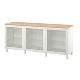 BESTÅ storage combination with doors, white/Sindvik/Stubbarp white clear glass, 180x42x76 cm