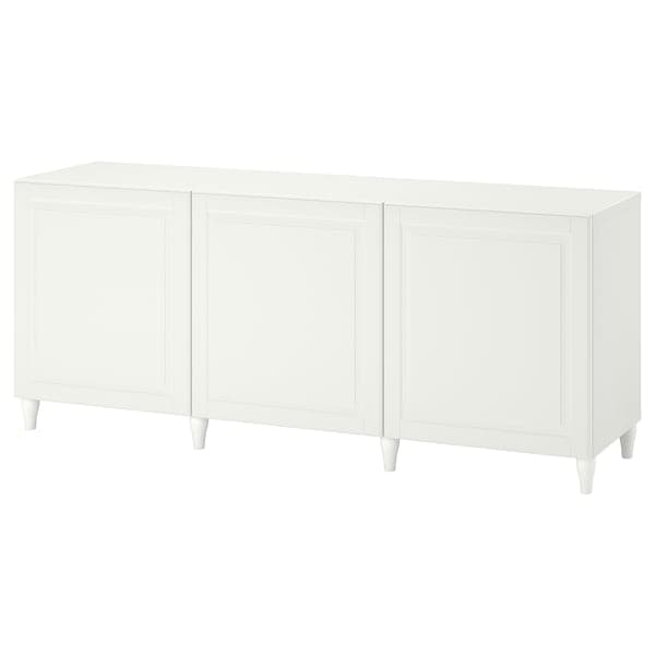 BESTÅ - Storage combination with doors, white/Smeviken/Kabbarp white, 180x42x74 cm