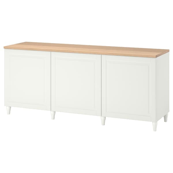 Ikea BESTÅ - Storage combination with doors, white/Smeviken/Kabbarp white, 180x42x76 cm