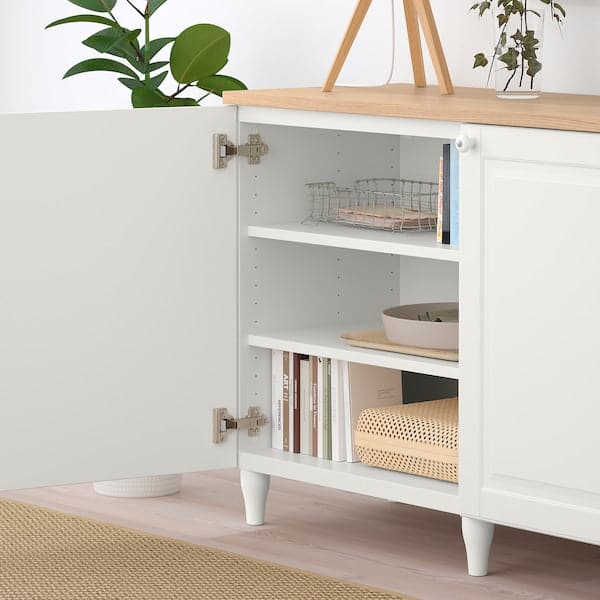 BESTÅ - Storage combination with doors, white/Smeviken/Kabbarp white, 180x42x76 cm - best price from Maltashopper.com 99387762