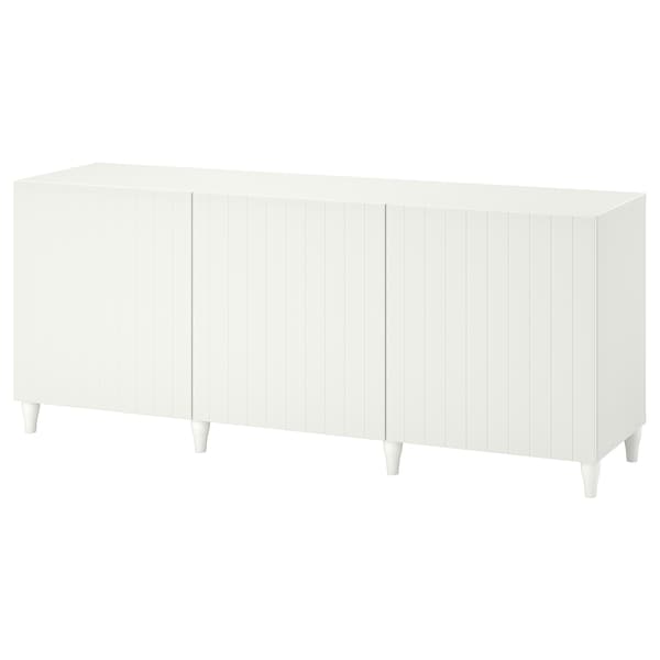 Ikea BESTÅ - Storage combination with doors, white/Sutterviken/Kabbarp white, 180x42x74 cm