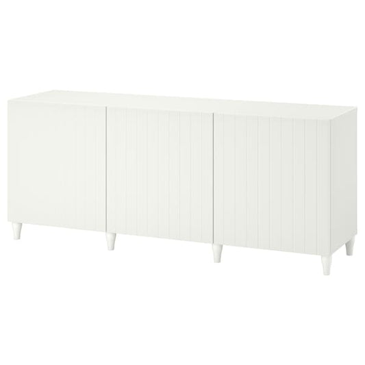 Ikea BESTÅ - Storage combination with doors, white/Sutterviken/Kabbarp white, 180x42x74 cm