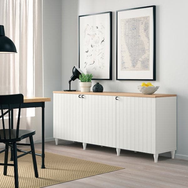 BESTÅ - Storage combination with doors, white/Sutterviken/Kabbarp white, 180x42x76 cm - best price from Maltashopper.com 29387765