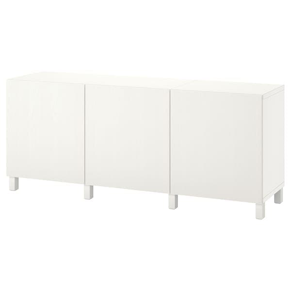 Ikea BESTÅ - Storage combination with doors, white/Timmerviken/Stubbarp white, 180x42x74 cm