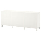 BESTÅ storage combination with doors, white/Timmerviken/Stubbarp white, 180x42x74 cm