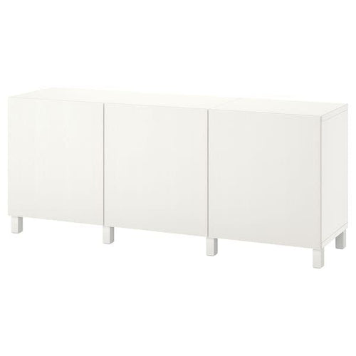 BESTÅ - Storage combination with doors, white/Timmerviken/Stubbarp white, 180x42x74 cm
