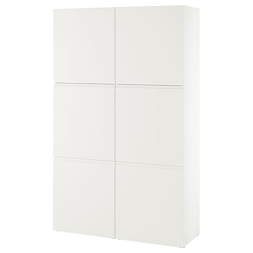 BESTÅ - Storage combination with doors, white/Västerviken white, 120x42x193 cm
