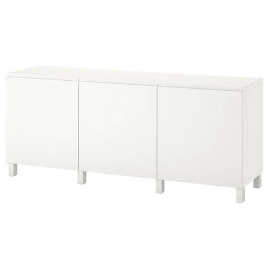 Ikea BESTÅ - Storage combination with doors, white/Västerviken/Stubbarp white, 180x42x74 cm