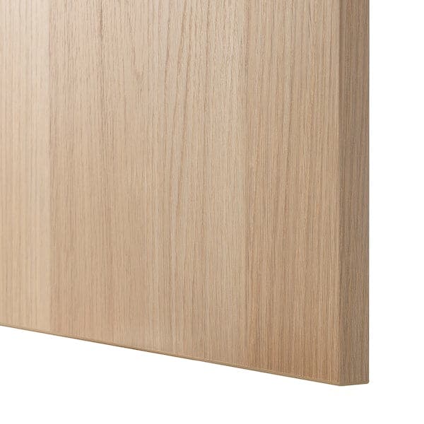 Ikea BESTÅ - Storage combination with doors, white stained oak effect/Lappviken/Stubbarp white stained oak effect, 120x42x74 cm
