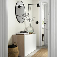 BESTÅ - Storage combination with doors, white stained oak effect/Laxviken white, 120x42x65 cm - best price from Maltashopper.com 19324556