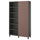 BESTÅ storage combination with doors, dark grey/Hjortviken brown, 120x42x202 cm