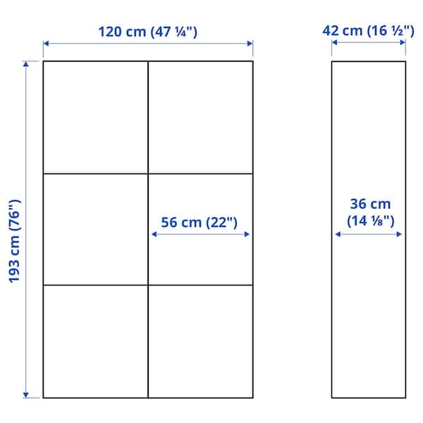 Ikea BESTÅ - Storage combination with doors, dark grey/Kallviken dark grey, 120x42x193 cm
