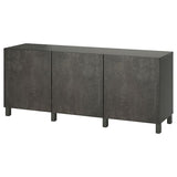 BESTÅ storage combination with doors, dark grey/Kallviken/Stubbarp dark grey, 180x42x74 cm