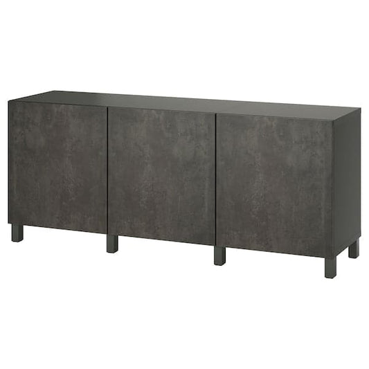 Ikea BESTÅ - Storage combination with doors, dark grey/Kallviken/Stubbarp dark grey, 180x42x74 cm
