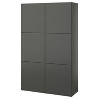 BESTÅ - Storage combination with doors, dark grey/Lappviken dark grey, 120x42x193 cm - best price from Maltashopper.com 89508142
