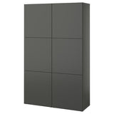 BESTÅ storage combination with doors, dark grey/Lappviken dark grey, 120x42x193 cm