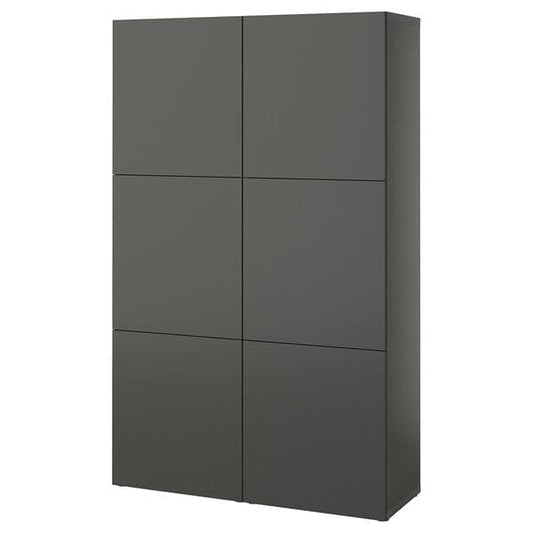 Ikea BESTÅ - Storage combination with doors, dark grey/Lappviken dark grey, 120x42x193 cm