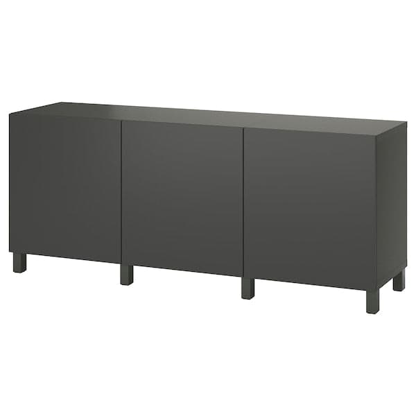 Ikea BESTÅ - Storage combination with doors, dark grey/Lappviken/Stubbarp dark grey, 180x42x74 cm