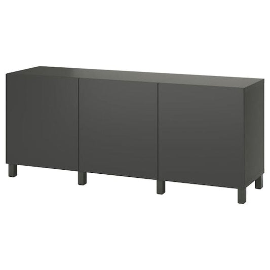 Ikea BESTÅ - Storage combination with doors, dark grey/Lappviken/Stubbarp dark grey, 180x42x74 cm