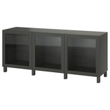 BESTÅ storage combination with doors, dark grey/Sindvik/Stubbarp dark grey, 180x42x74 cm