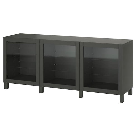 Ikea BESTÅ - Storage combination with doors, dark grey/Sindvik/Stubbarp dark grey, 180x42x74 cm
