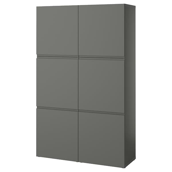BESTÅ - Storage combination with doors, dark grey/Västerviken dark grey, 120x42x193 cm - best price from Maltashopper.com 49508144