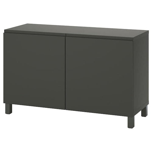 BESTÅ storage combination with doors, dark grey/Västerviken/Stubbarp dark grey, 120x42x74 cm