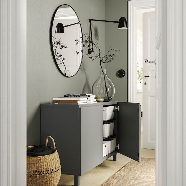 BESTÅ - Storage combination with doors, dark grey/Västerviken/Stubbarp dark grey, 120x42x74 cm - best price from Maltashopper.com 39508045