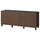BESTÅ storage combination with doors, black-brown Björköviken/Stubbarp/brown stained oak veneer, 180x42x74 cm
