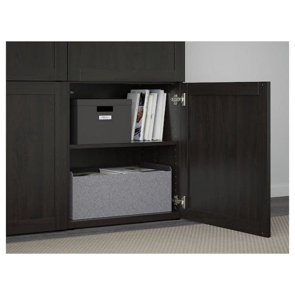 BESTÅ Mobile with doors - Brown-black Hanviken 120x40x192 cm , 120x42x193 cm - best price from Maltashopper.com 59058409