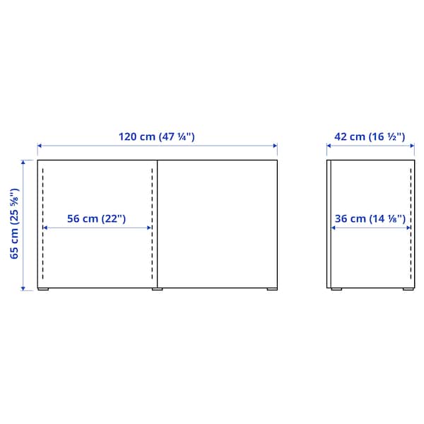 Ikea BESTÅ - Cabinet with doors , 120x42x65 cm