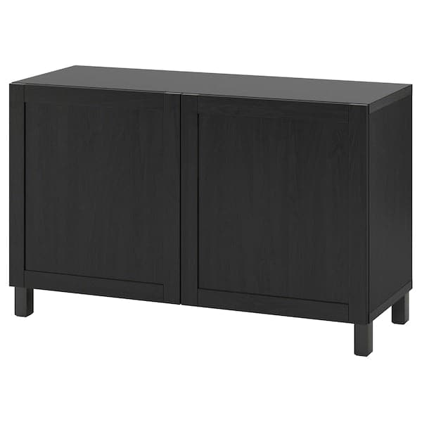 Ikea BESTÅ Mobile with doors - brown-black/Hanviken/Brown-black Stubbarp 120x42x74 cm