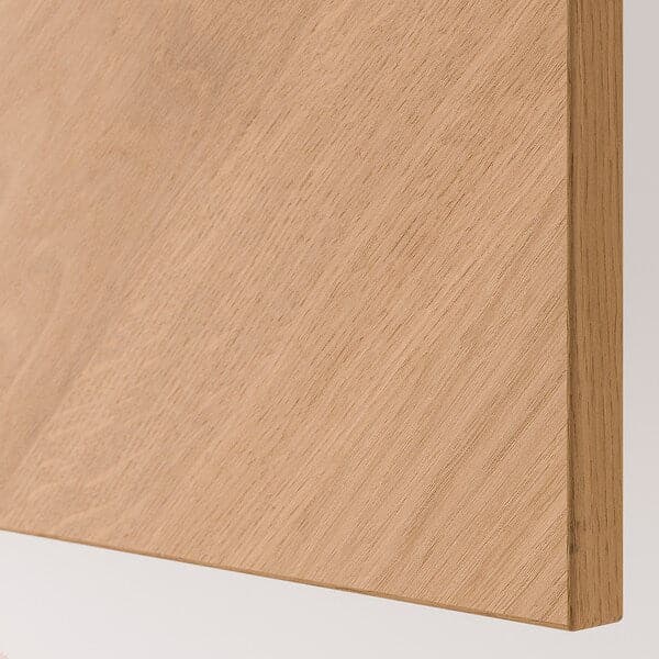 Ikea BESTÅ - Storage combination with doors, black-brown/Hedeviken/Stubbarp oak veneer, 120x42x74 cm
