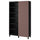 BESTÅ storage combination with doors, black-brown/Hjortviken brown, 120x42x202 cm