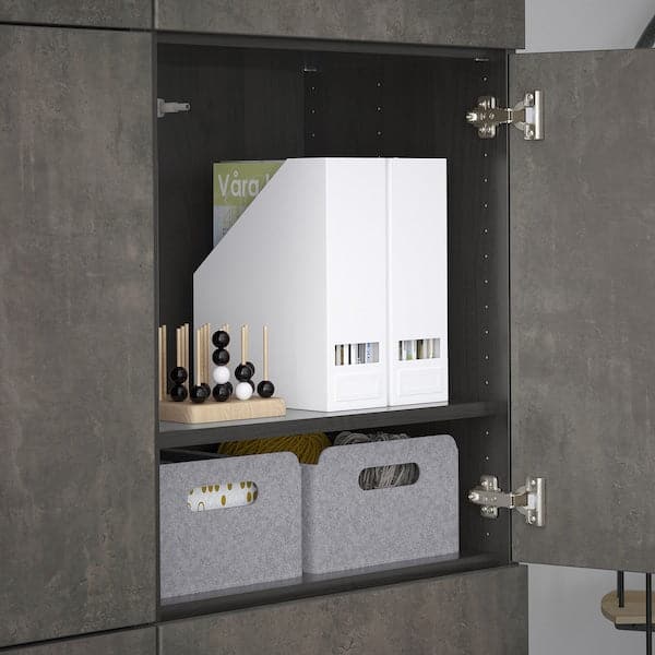 BESTÅ - Storage combination with doors, black-brown Kallviken/dark grey concrete effect, 120x42x193 cm - best price from Maltashopper.com 19205884