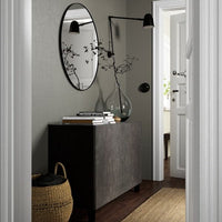 BESTÅ - Storage combination with doors, black-brown Kallviken/Stubbarp/dark grey concrete effect, 120x42x74 cm - best price from Maltashopper.com 89207813