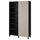 BESTÅ - BESTÅ Storage combination with doors, black-brown/Lappviken light grey-beige, 120x42x202 cm